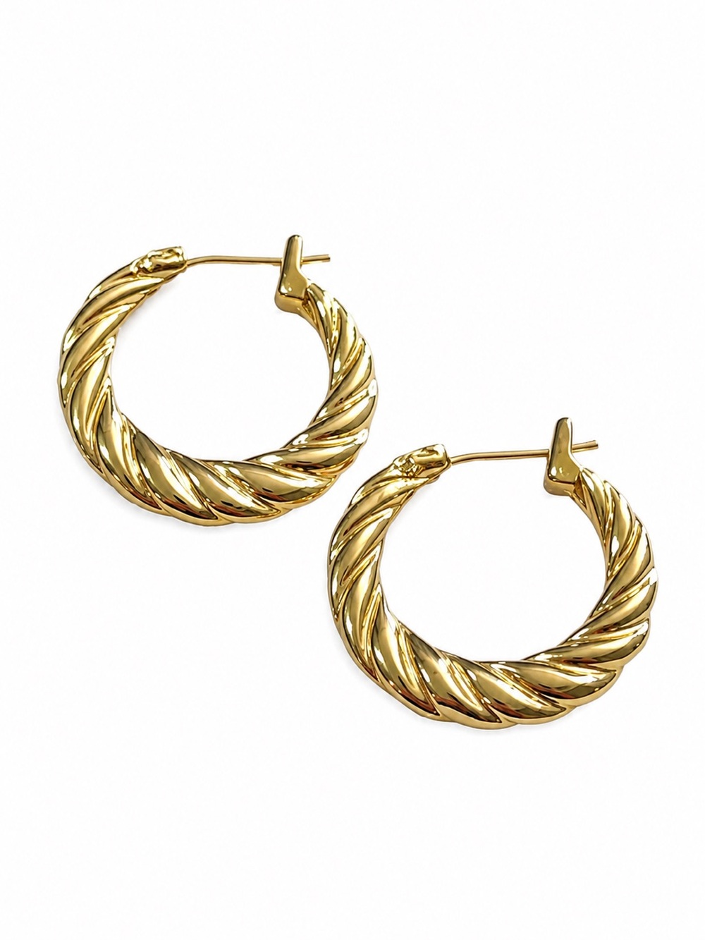 10K Gold ($300) Twisted Hoop Earrings
